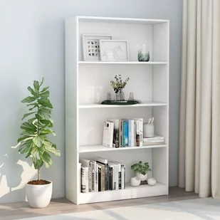 vidaXL 4-poziomowy regał na książki, biały, 80 x 24 x 142 cm - Regały - miniaturka - grafika 1