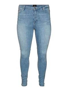 Spodnie damskie - VERO MODA Dżinsy damskie VMPHIA HW SK Jeans LT BL Curve NOOS, jasnoniebieski (light blue denim), 52W / 32L - grafika 1