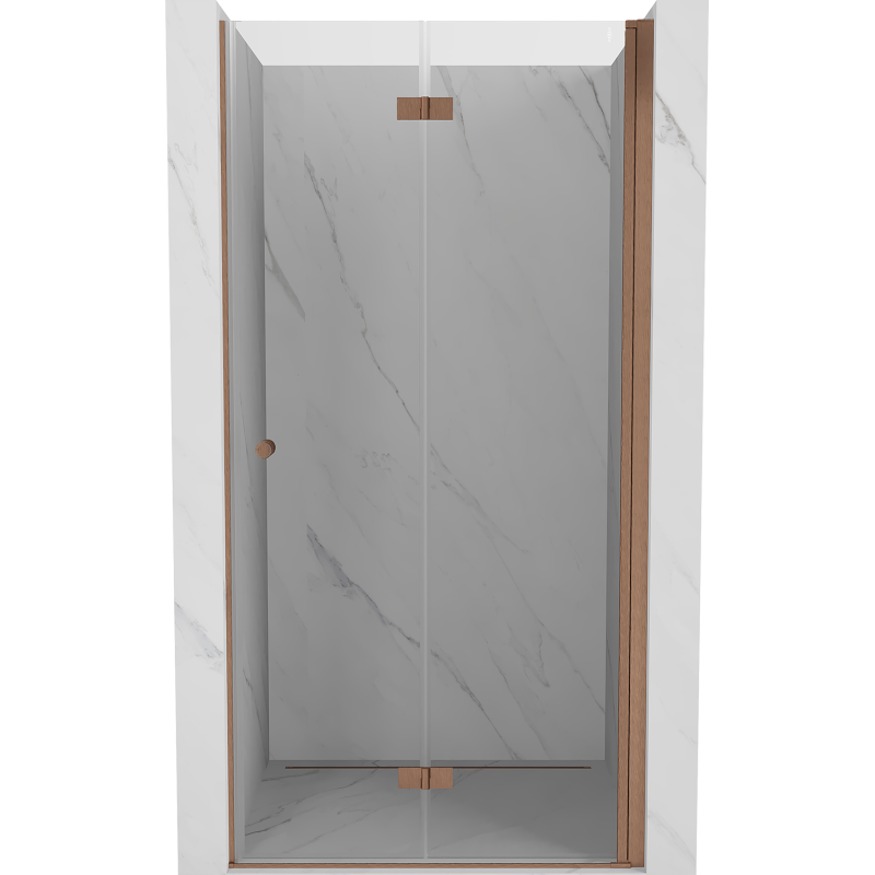 Mexen Mist-F drzwi prysznicowe składane prawe 120 cm, transparent, miedź szczotkowana - 8A6-120-000-65-00-P