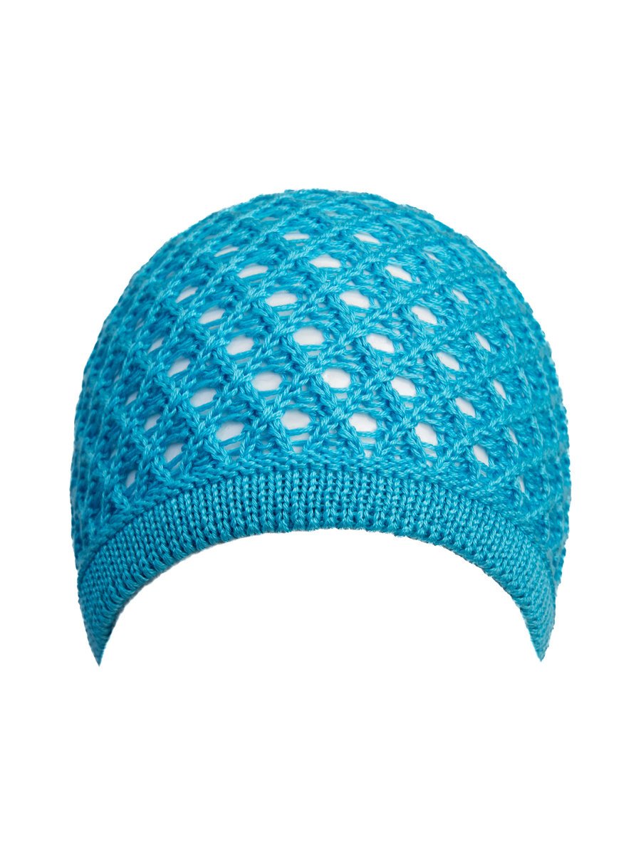 Dziewczęca czapka ażurowa niebieska Döll r.51