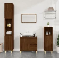 Szafki łazienkowe - The Living Store Brązowa dębowa szafka łazienkowa 65x33x60 cm materiał drewnopochodny - miniaturka - grafika 1