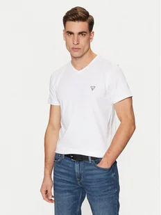 Guess T-Shirt Caleb U97M01 KCD31 Biały Slim Fit - Koszulki męskie - miniaturka - grafika 1