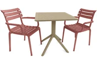 Meble gastronomiczne - Meble ogrodowe Siesta Paris Sky 70 Marsala / Taupe 2+1 - miniaturka - grafika 1
