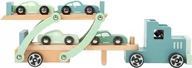 Samochody i pojazdy dla dzieci - Drewniana Ciężarówka Laweta 4 Samochodziki - miniaturka - grafika 1