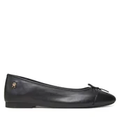 Baleriny - Baleriny Tommy Hilfiger Toe Cap Leather Ballerina FW0FW08759 Czarny - miniaturka - grafika 1