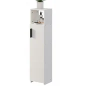 Szafki łazienkowe - Szafka łazienkowa wąska biała nowoczesna 101cm - miniaturka - grafika 1