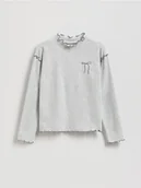 Bluzki dla dziewczynek - Reserved - Bluzka z dodatkiem wiskozy - jasnoszary - miniaturka - grafika 1