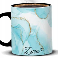 Kubki - Kubek Z Nadrukiem IMIĘ W MARMUROWYM EFEKCIE Czarno Biały Kreator - miniaturka - grafika 1