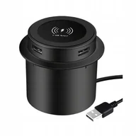 Ładowarki do telefonów - Ładowarka indukcyjna wpuszczana w blat 2x USB T9 - miniaturka - grafika 1
