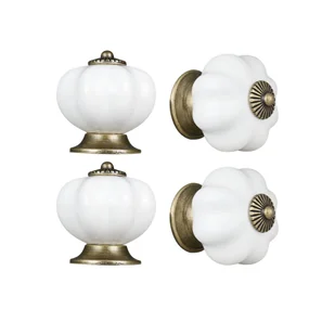 Gałka meblowa Lenny 41 mm biała porcelana postarzana 4 sztuki Inspire - Zawiasy, okucia i inne akcesoria - miniaturka - grafika 1