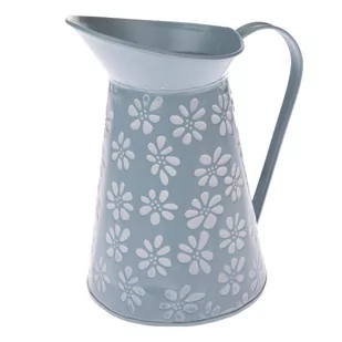 Niebieska metalowa doniczka Dakls Daisy, wys. 22 cm - Donice - miniaturka - grafika 1