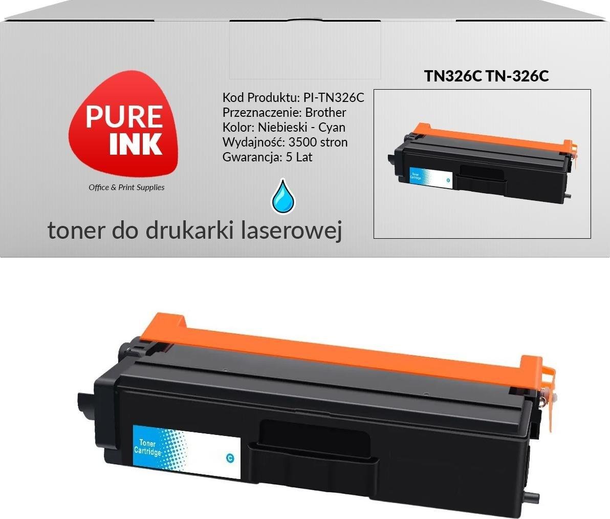 Toner Pureink Cyan Zamiennik TN-326C