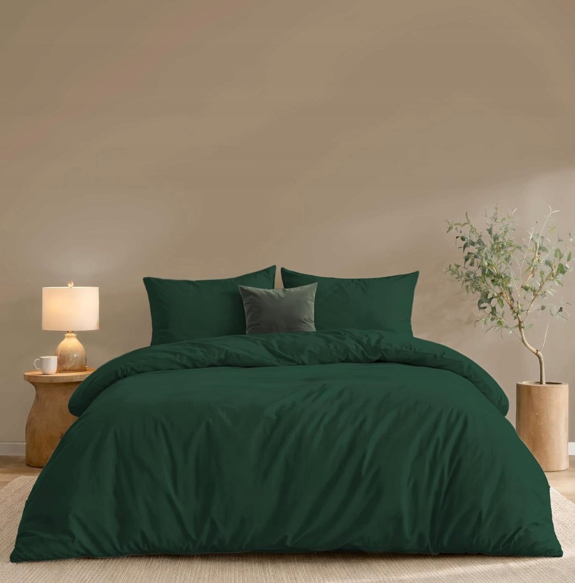 POŚCIELI ZESTAW MIKROFIBRA 240X220CM ZIELONY 2 POSZEWKI 50X70CM KOMPLET