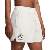 Spodnie sportowe męskie - Męskie spodenki do koszykówki Under Armour Curry Splash - białe - UNDER ARMOUR - miniaturka - grafika 1
