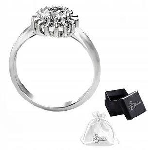 Pierścionek srebrny pr. 925 Elegancki z Okrągłą Cyrkonią Dla Niej r. 15 - Pierścionki - miniaturka - grafika 1