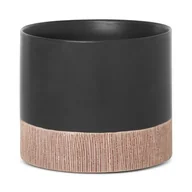 Donice - Doniczka ceramiczna MILI/3/03 18 x 18 x 15 cm czarno-brązowy - miniaturka - grafika 1