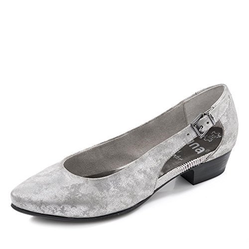 Jana 22203 czółenka damskie, srebrny - Srebrny Grey Silver 212-38 EU Weit