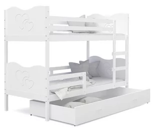 Łóżko piętrowe 190x80 białe + materace MAX - Łóżka dla dzieci i młodzieży - miniaturka - grafika 1
