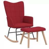 Fotele - Fotel bujany z podnóżkiem, winna czerwień, obity tkaniną - miniaturka - grafika 1