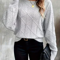 Swetry damskie - TEMU Elegancka Bluzka z Odkrytymi Ramionami/Łódkowym Dekoltem - Oddychający Sweter w Jednolitym Kolorze na Każdą Porę Roku, Miękka i Gładka Tekstura - miniaturka - grafika 1