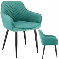 Krzesła - Krzesło welur Tapicerowane do jadalni Pikowane - miniaturka - grafika 1