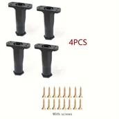 Inne - TEMU 4 szt. regulowanej wysokości nóżki mebli, plastikowe nóżki sofy szafki stołu łóżka z metalowym wykończeniem - zestaw nóżek wyrównawczych mebli - miniaturka - grafika 1