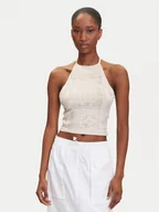 Koszulki i topy damskie - Karl Kani Top PD00005472 Beżowy Slim Fit - miniaturka - grafika 1