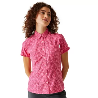 Koszule damskie - Regatta Damska Koszula z Krótkim Rękawem Mindano Viii Różowy, Rozmiar: 36 - grafika 1