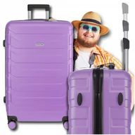 Walizki - Walizka średnia podróżna solidna torba bagaż kufer lekka kółka samolot 63L - miniaturka - grafika 1