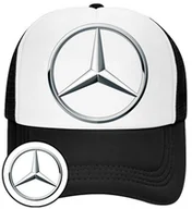 Czapki i chusty sportowe męskie - Czapka z Daszkiem Mercedes Czarna z Nadrukiem Siatka Bejsbolówka - miniaturka - grafika 1