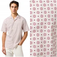 Koszule męskie - Wrangler RESORT SHIRT White Geo koszula bawełniana męska krótki rękaw S - miniaturka - grafika 1