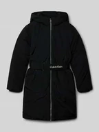 Kurtki i płaszcze dla dziewczynek - Kurtka o kroju regular fit z wyhaftowanym logo model ‘Belted’ - miniaturka - grafika 1