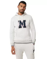 Bluzy męskie - Mexx Męska bluza z kapturem z nadrukiem chest Artwork, Off White Melee, S - miniaturka - grafika 1