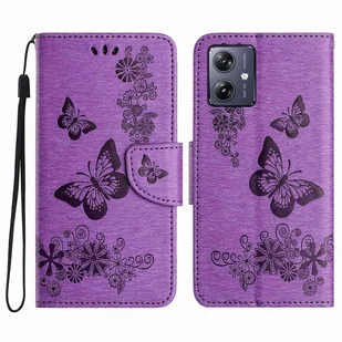 Dla Samsung Galaxy A06 Etui Motyle Kwiat Skórzany Portfel Klapka Pokrowiec Na Telefon - Fioletowy Wielobarwny Purple - Portfele - miniaturka - grafika 1