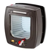 Pozostałe akcesoria dla kotów - Ferplast Klapa kotów i psów Swing 7 z 4-drożny system zamykania z tworzywa sztucznego w kolorze białym/wymiary: 22,5 x 25,2 x 10,4 cm/zestaw z magnetycznym system i pasek na szyję, brązowy - miniaturka - grafika 1