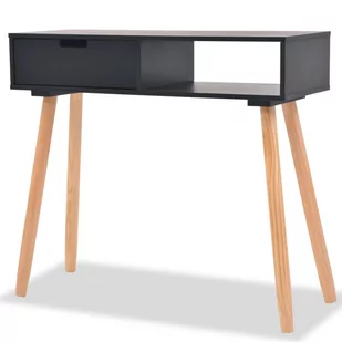 vidaXL Stolik typu konsola drewno sosnowe 80x30x72 cm czarny 244738 - Konsole i sekretarzyki - miniaturka - grafika 1