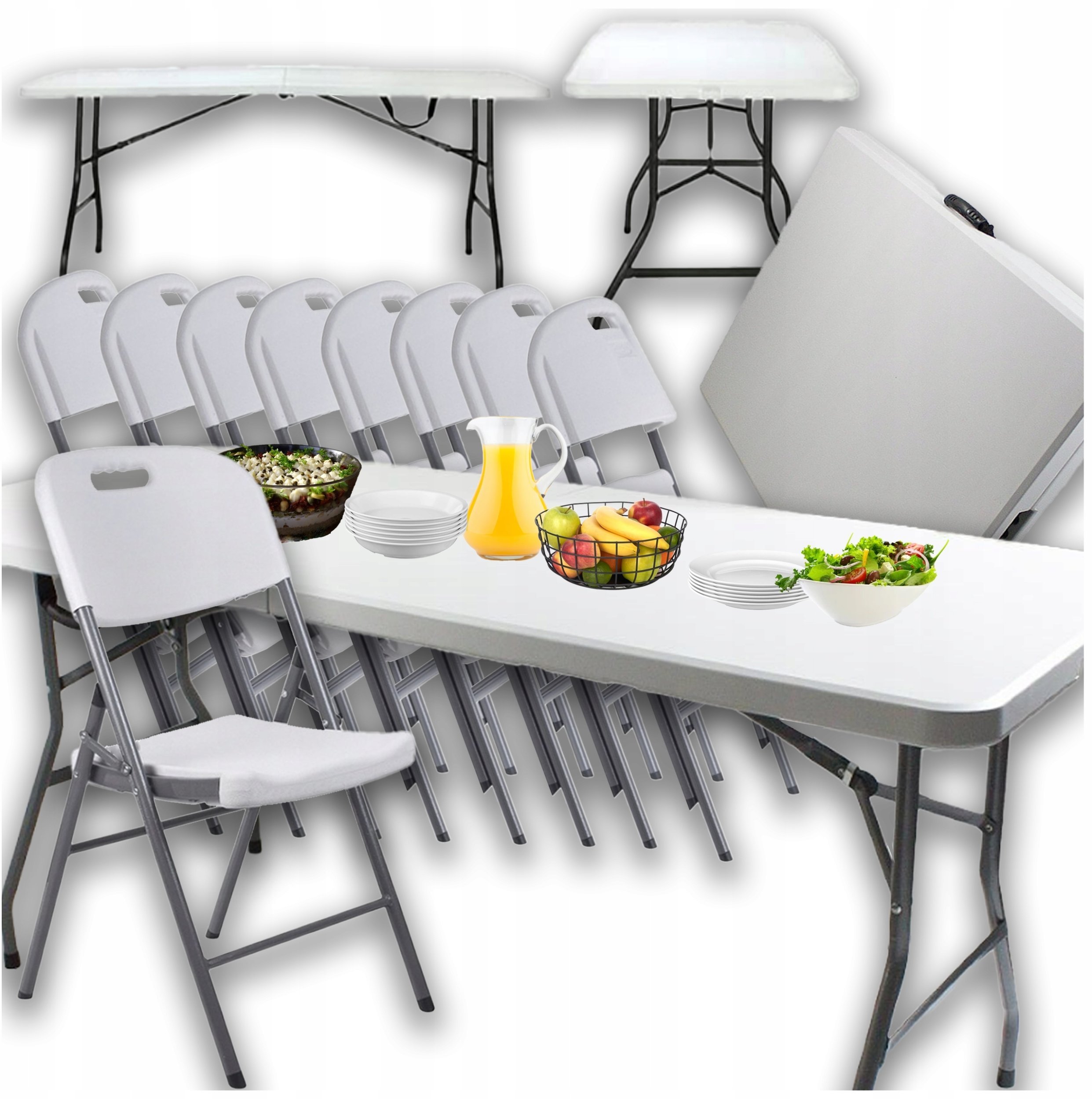 KANZA Hitbaits STÓŁ Cateringowy 180CM 8 krzesła