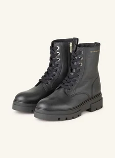 Tommy Hilfiger Botki Sznurowane schwarz - Botki damskie - miniaturka - grafika 1