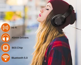 Słuchawki aktywne ANC LDAC Bluetooth 5.0 - Złącza, przejściówki, adaptery - miniaturka - grafika 3