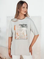 Bluzki damskie - T-shirt damski EMLOT szary Dstreet RY2623-L/XL - miniaturka - grafika 1