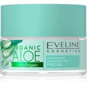 Kremy do twarzy - Eveline COSMETICS Organic Aloe + Collagen Nawilżająco-matujący żel do twarzy, 50 ml - miniaturka - grafika 1