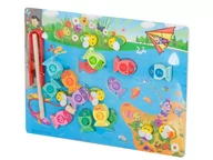 Układanki dla dzieci - Puzzle drewiane magnetyczne łowienie rybek cyferki KX5953 - miniaturka - grafika 1