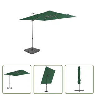 The Living Store Parasol ogrodowy z przenośną podstawą - zielony - Parasol Ogrodowy - Parasole ogrodowe - miniaturka - grafika 1