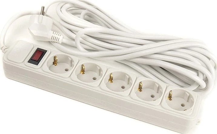 Kabel zasilający EXD Buitinis ilgiklis 7m, 5 lizdai, su jungikliu