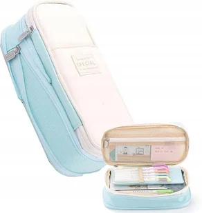 Piórnik Szkolny Saszetka Jednokomorowy Poszerzany Organizer Seledynowy - Piórniki - miniaturka - grafika 1