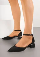 Czółenka - Czarne Czółenka Vices na Słupku z Wkładką ze Skóry Naturalnej i Paskiem Wokół Kostki Zolori - miniaturka - grafika 1