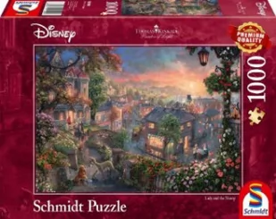 Schmidt Spiele Puzzle 59490 Thomas Kinkade, Disney, Susi und Strolch, 1000 części Puzzle, kolorowe - Puzzle - miniaturka - grafika 2
