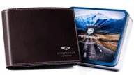 Portfele - Portfel męski skórzany PETERSON klasyczny poziomy bez zapięcia rozbudowany na karty ochrona RFID brązowy - miniaturka - grafika 1