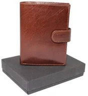 Portfele - Portfel Męski Skóra Naturalna Polska Galanteria (PL) Duży Pionowy Komin Na Bilon BRĄZOWY N62L RFID 12,5 x 10 x 2,5 [cm] - miniaturka - grafika 1