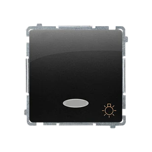 Kontakt Simon Przycisk zwierny Światło BASIC z podświetleniem LED - czarny mat - Wyłączniki światła i elektryczne - miniaturka - grafika 1